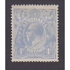 Australian    King George V    4d Blue   Single Crown WMK  Plate Variety 1R11..